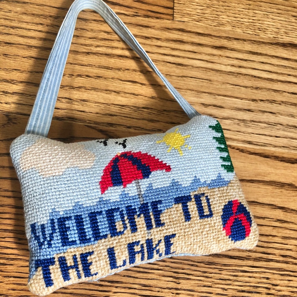 Vintage Hand Embroidered Hanging Decorative Pillow